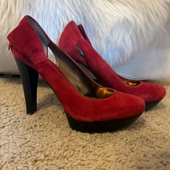 Jessica Simpson Red Platform Bow Detail Heels - Picture 2 of 2